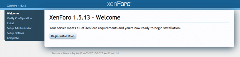 install xenforo step 1