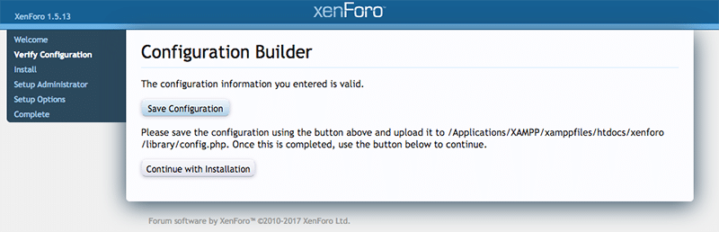 install xenforo step 3